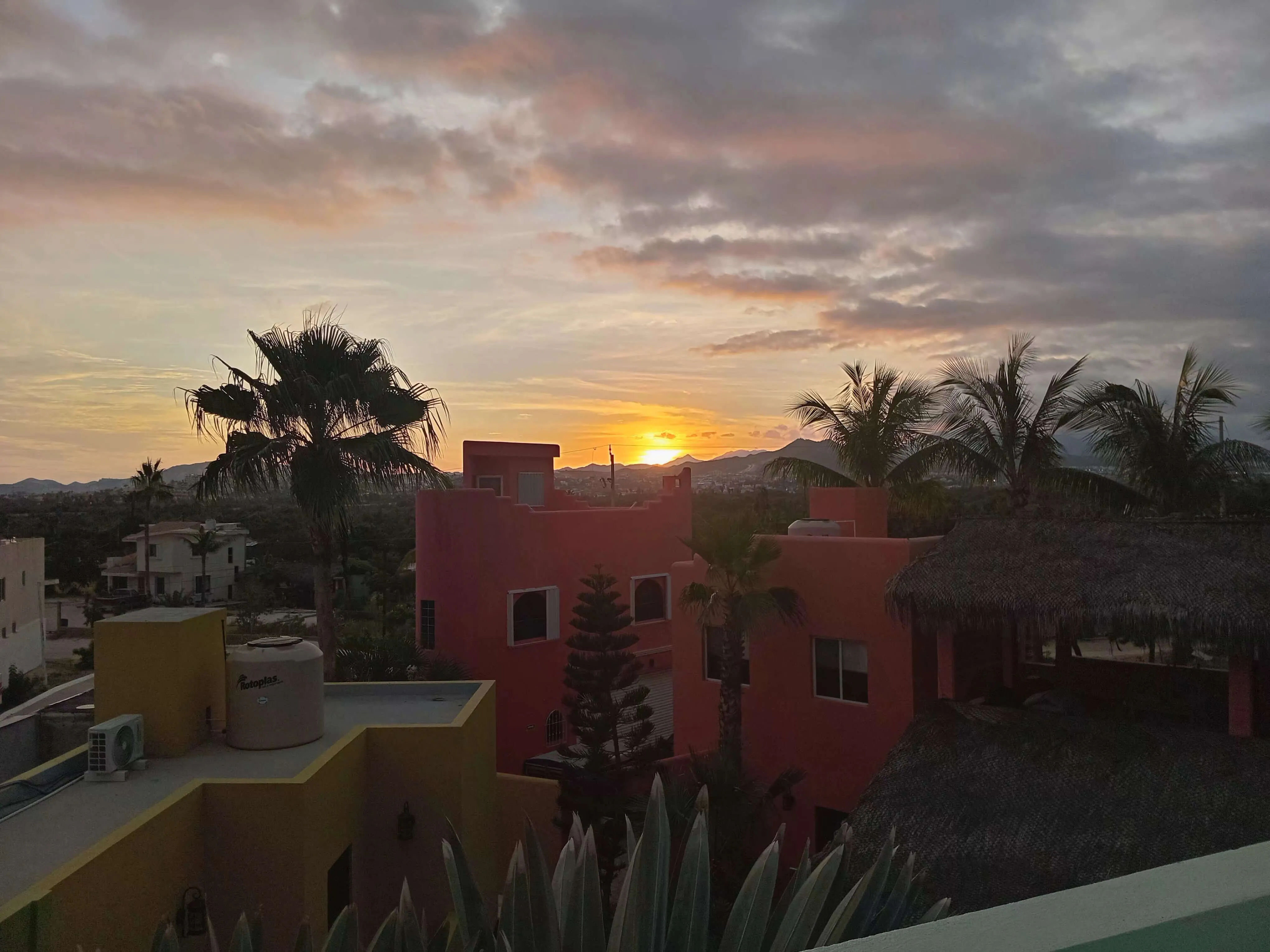 Sunset over Hotel Posada Nomad